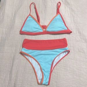 Color block high waisted bikini. Size medium. NWOT